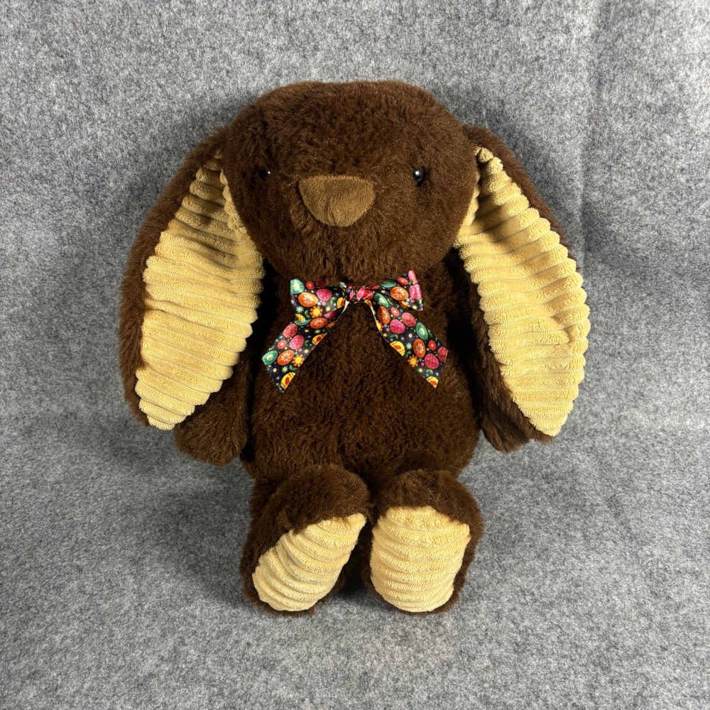 Dan Dee Collectors Choice Plush Bunny Rabbit Brown Yellow Corduroy Easter 11"